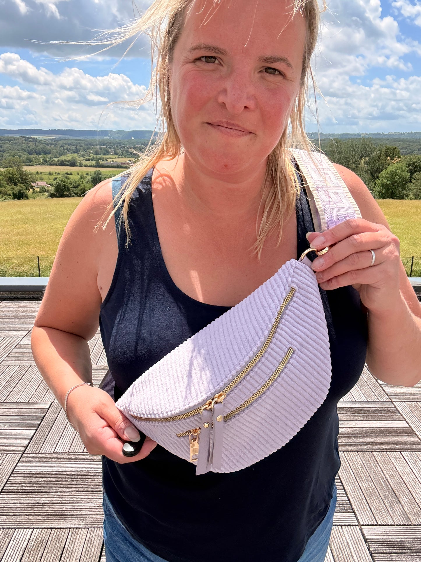 Sac Banane Velours Côtelé – Violet Lilas | Le Petit Placard