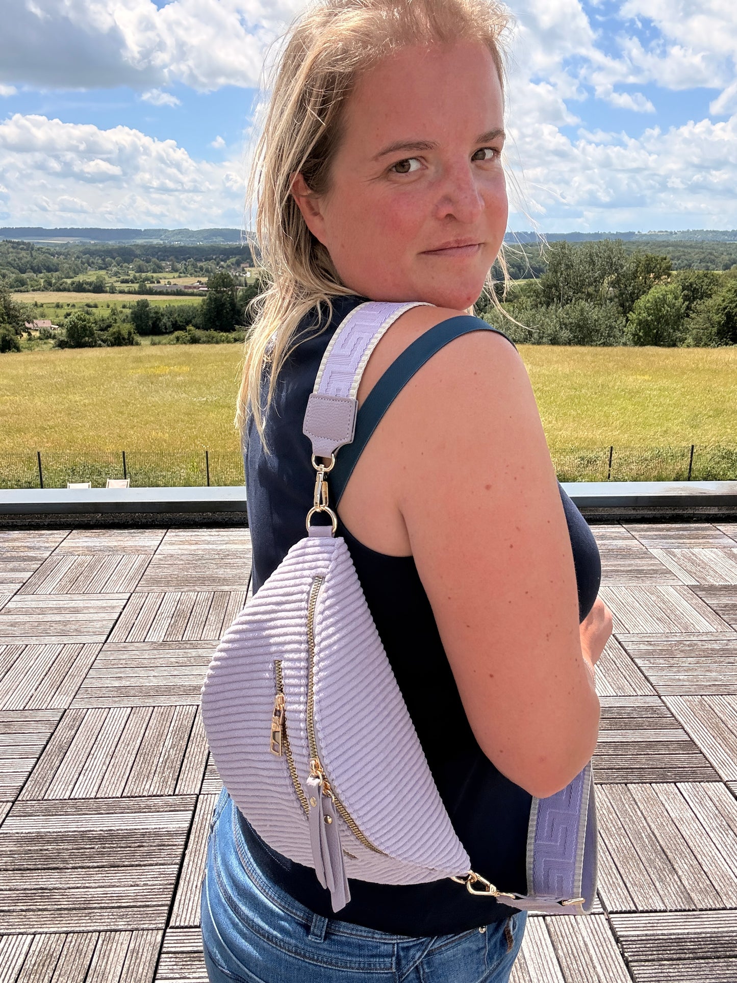 Sac Banane Velours Côtelé – Violet Lilas | Le Petit Placard