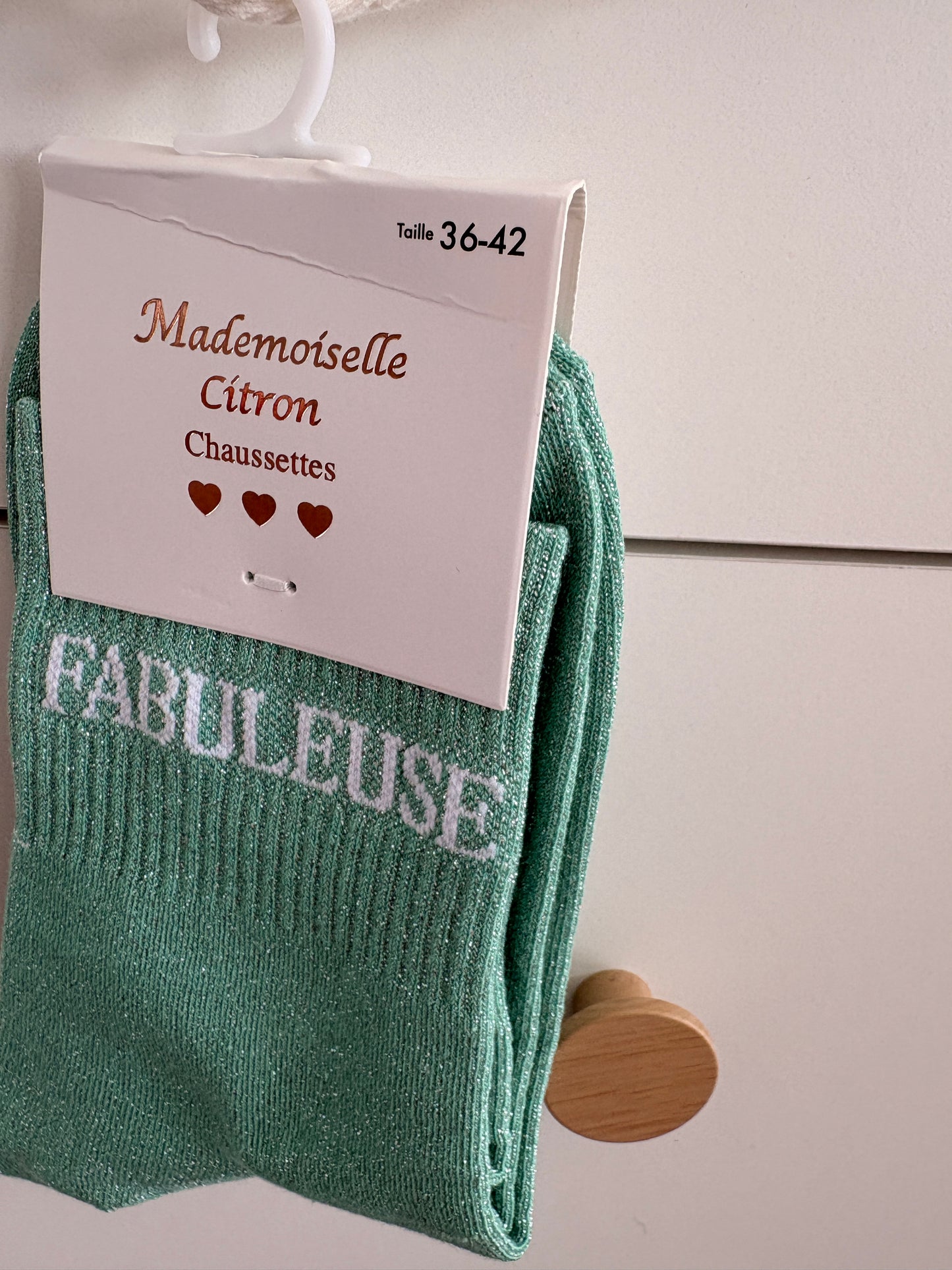 Chaussettes hautes pailletées “Fabuleuse”
