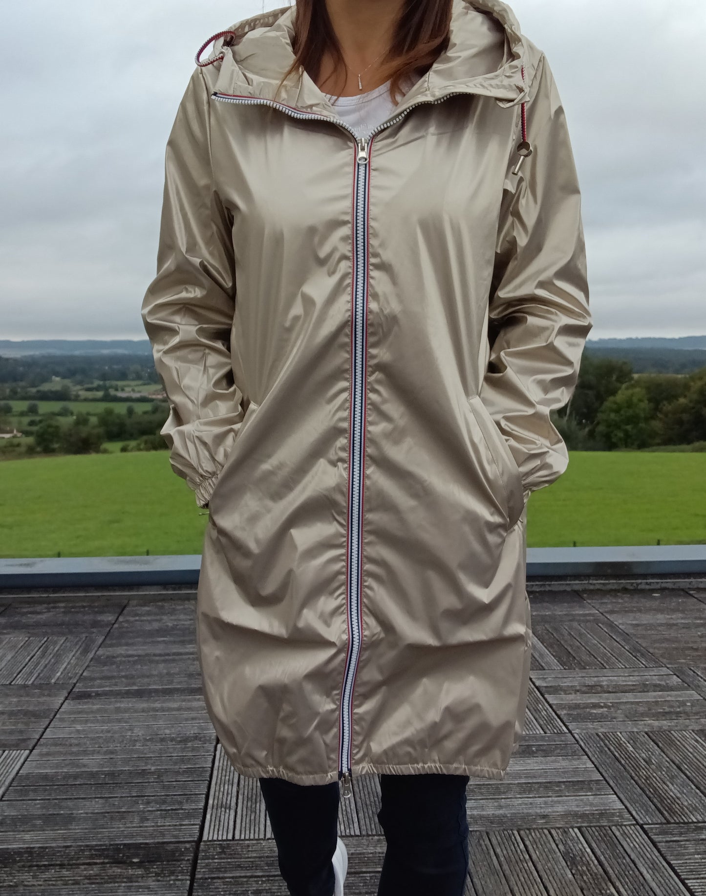 Parka manteau imperméable long fine doublure Laura Jo Doré