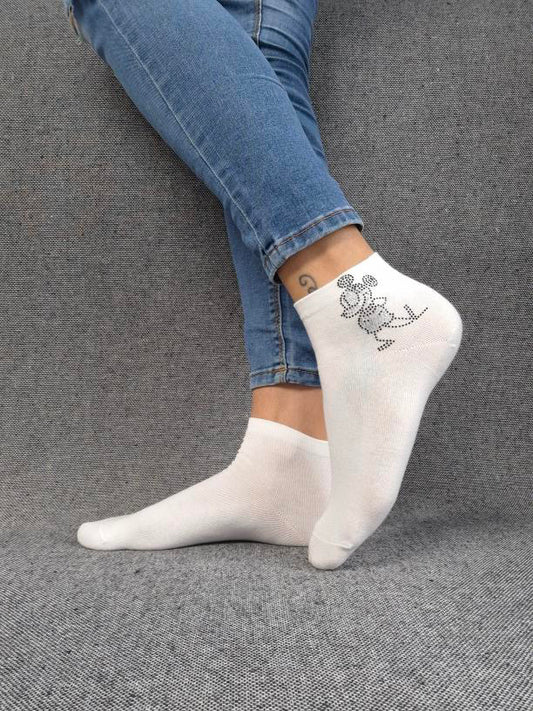 Paire de chaussettes blanche avec motif personnage Mickey