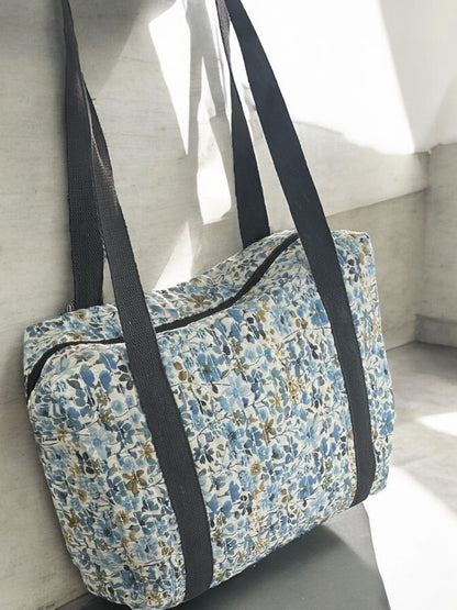 Sac week end voyage coton matelassé liberty bleu foncé