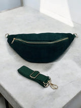 Sac banane velours côtelé couleur Vert forêt