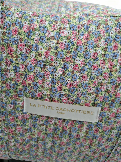 Sac week-end polochon en coton matelassé multicolore liberty fleuri rose bleu et blanc