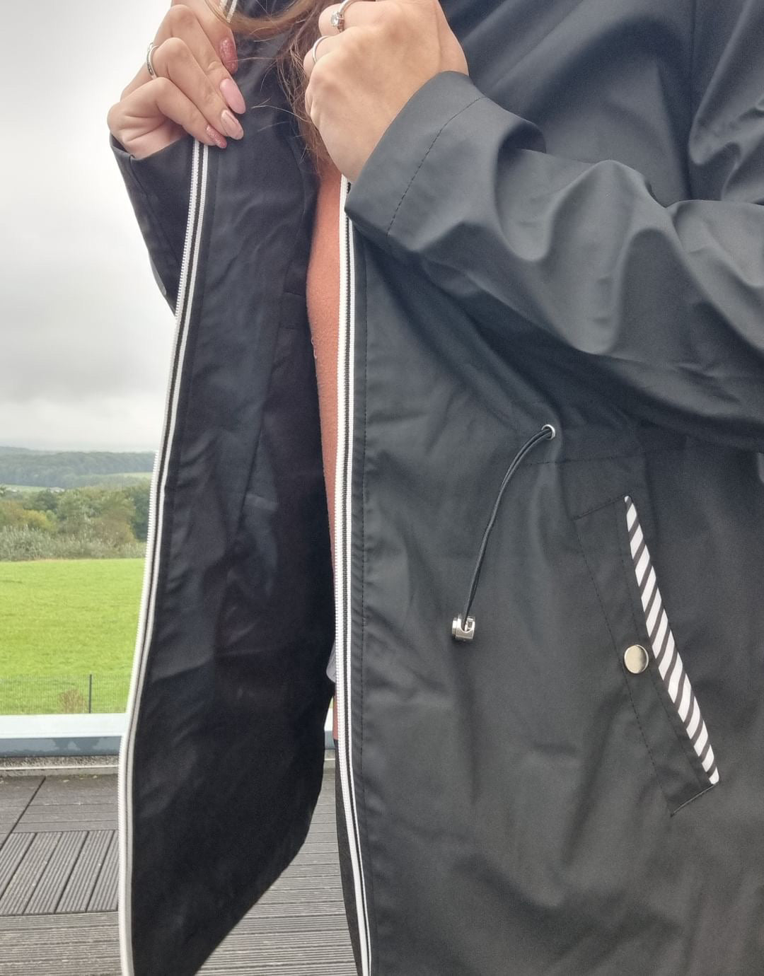 New Lolo - Manteau mi long léger imperméable noir