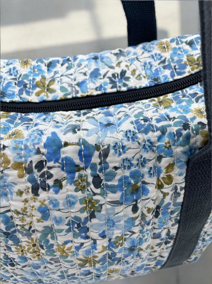 Sac week end voyage coton matelassé liberty bleu foncé