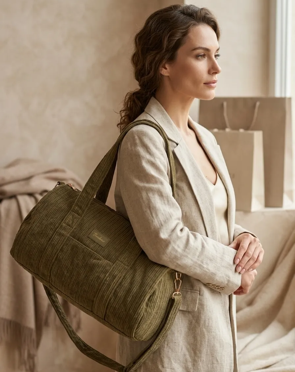 Sac Polochon Velours Irisé Marron