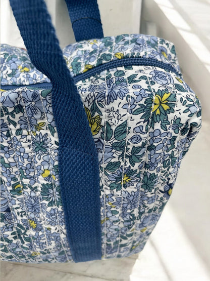 Sac week end voyage coton matelassé liberty bleu marine