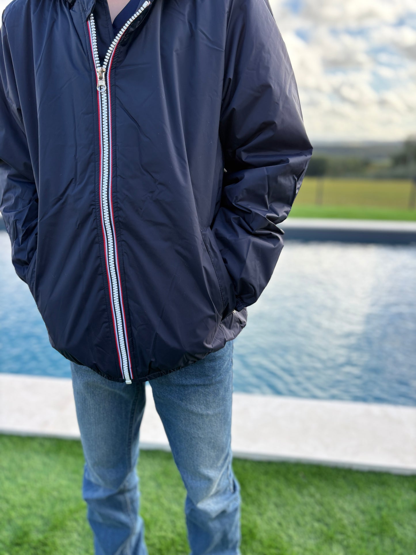 Laura Jo - ENFANT (Mixte) Imperméable court doublé en fausse fourrure bleu marine