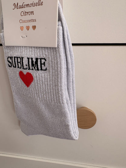 Chaussettes hautes pailletées “Sublime”