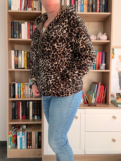 Laura Jo - Imperméable bronze réversible léopard court mi-saison garnissage ouate