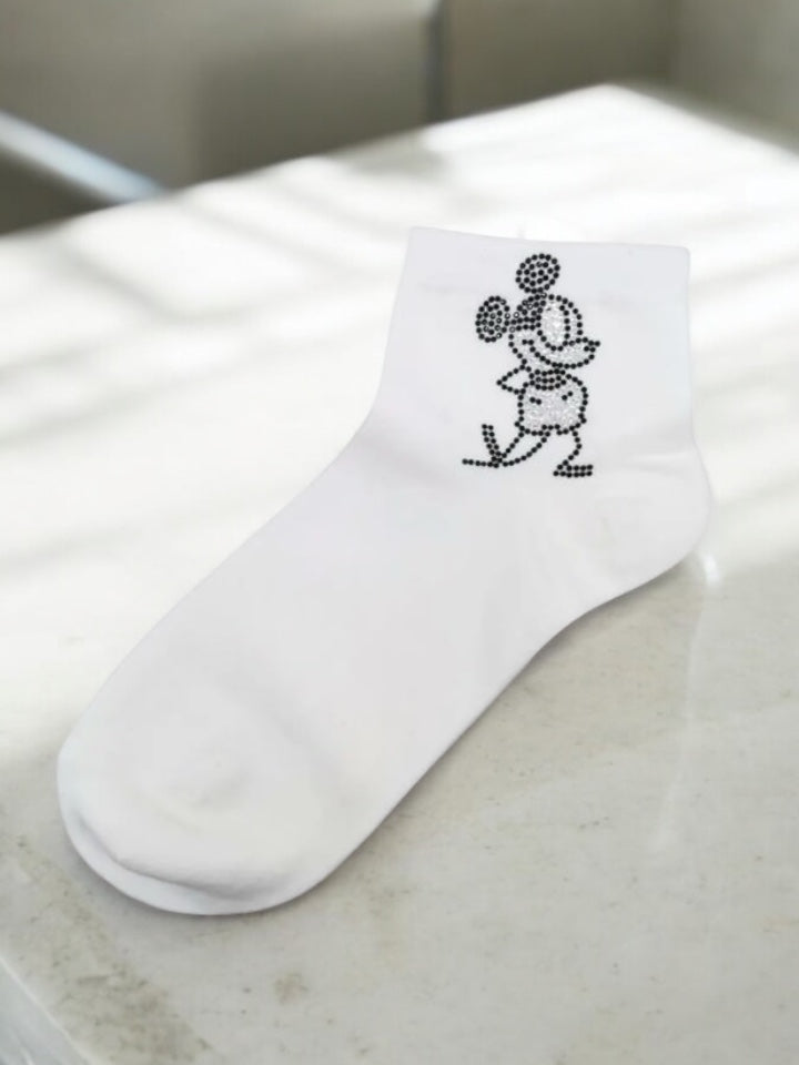 Paire de chaussettes blanche avec motif personnage Mickey