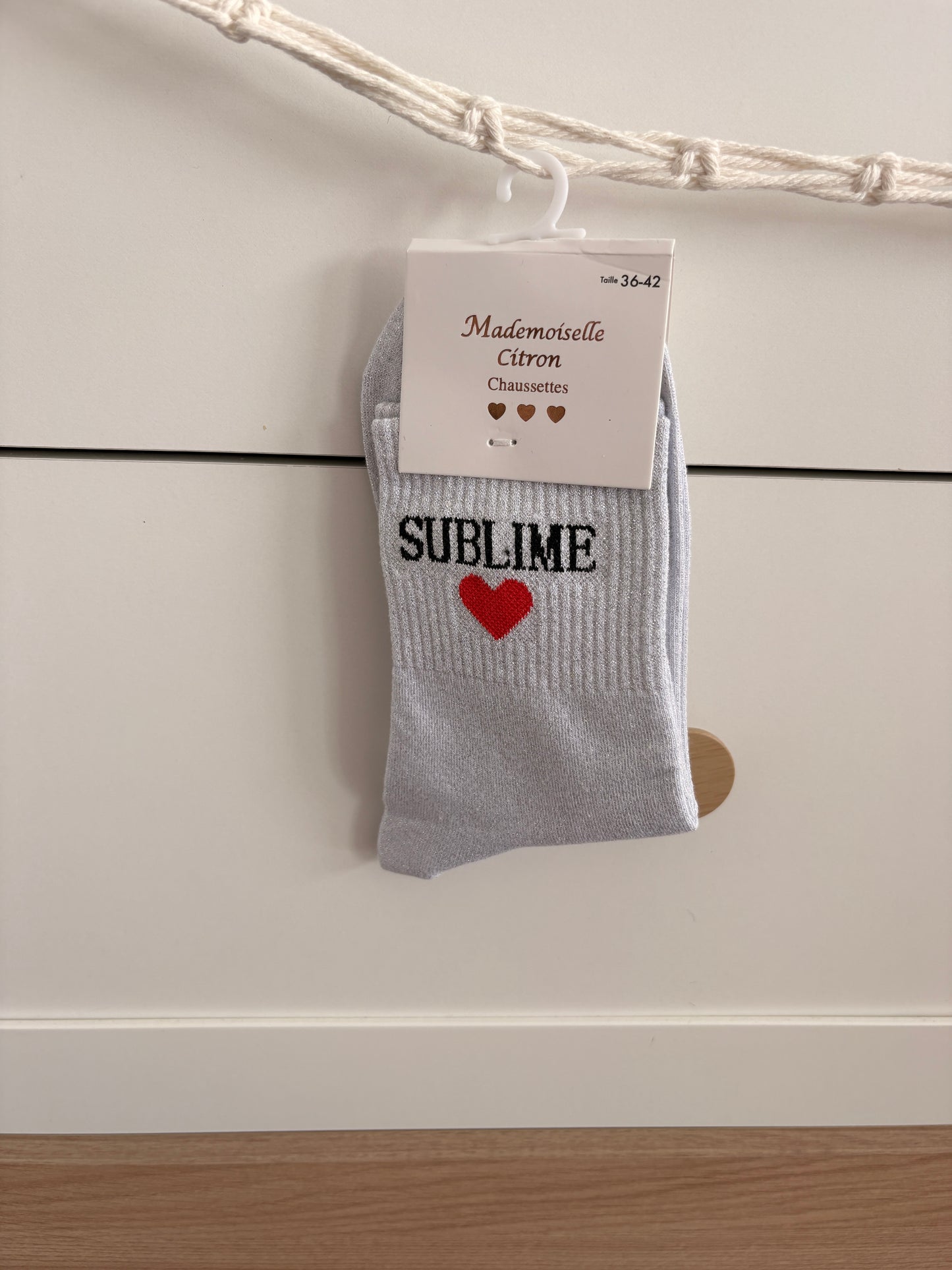 Chaussettes hautes pailletées “Sublime”