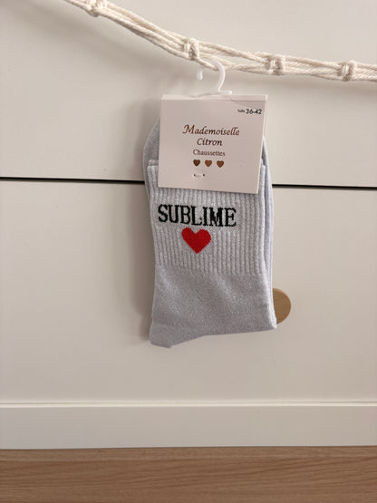 Chaussettes hautes pailletées “Sublime”