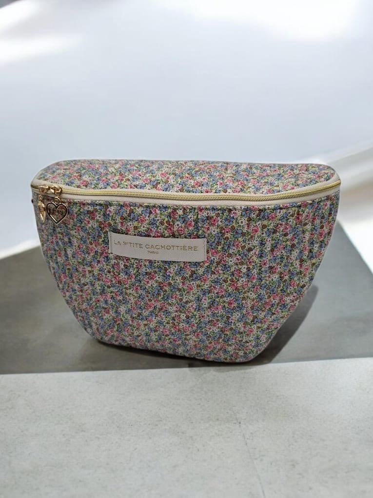 Sac banane en coton liberty fleuri rose pastel « La Ptite cachottière »