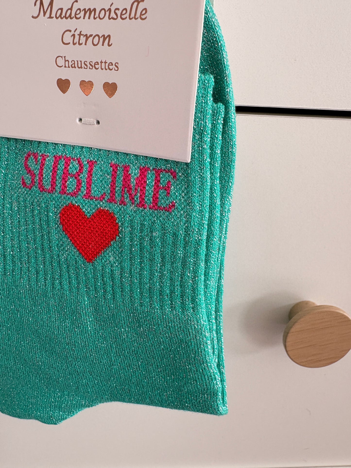 Chaussettes hautes pailletées “Sublime”