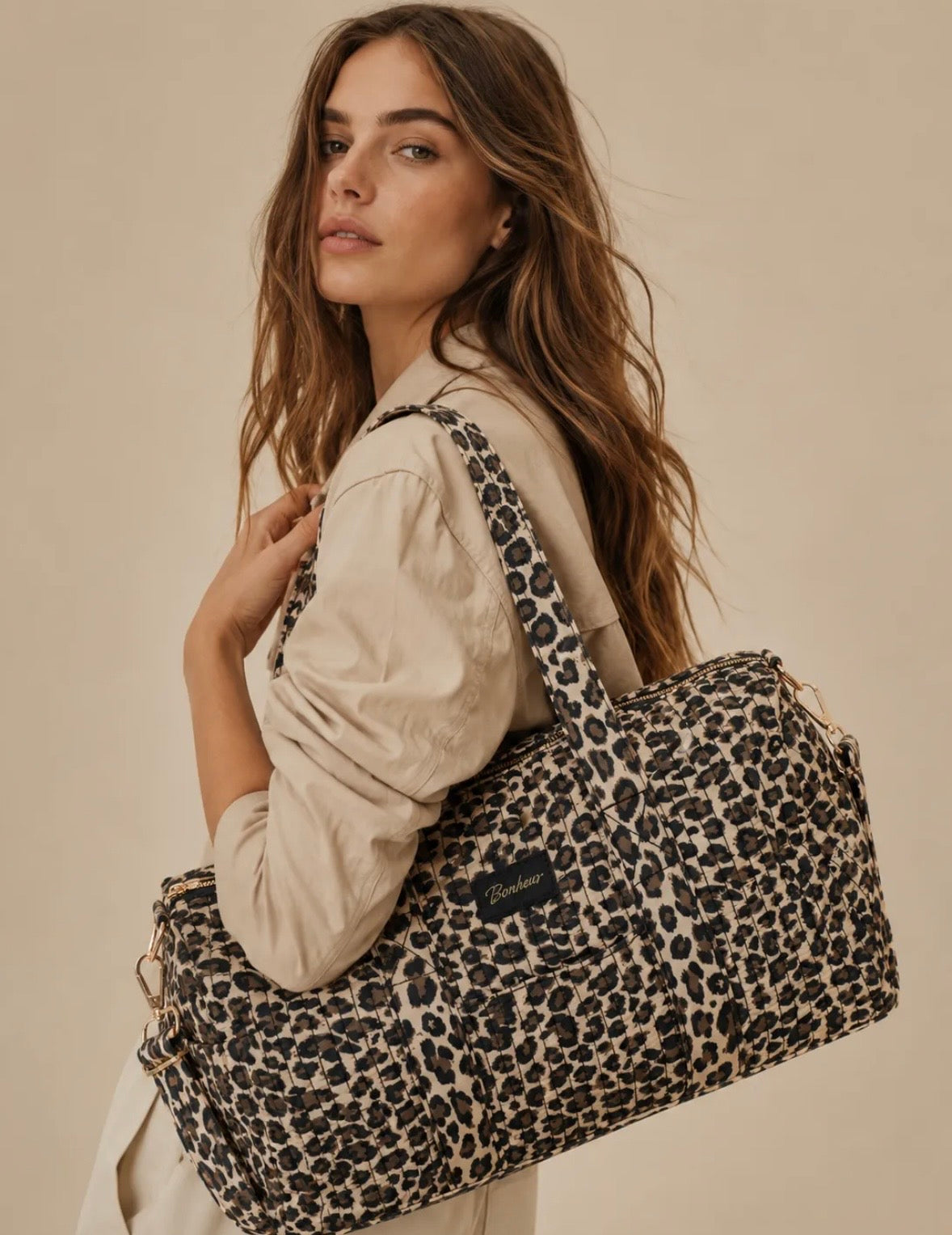 Sac Polochon Léopard Matelassé – Bonheur