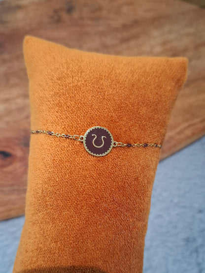 Bracelet à chaîne fine signe astrologique coloré