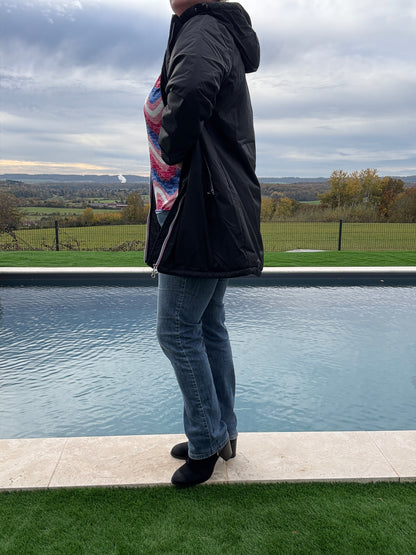 Laura Jo - Imperméable long doublé en fausse fourrure couleur noir