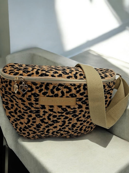 Sac banane en velours côtelé léopard « La Ptite cachottière »