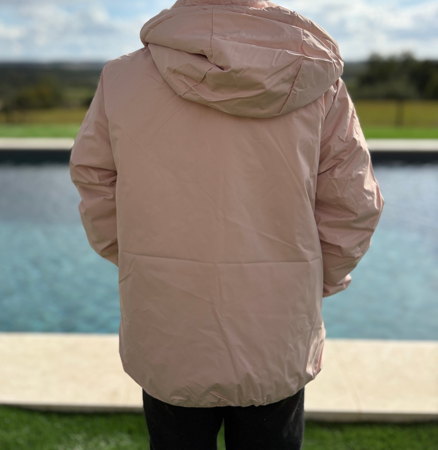Laura Jo - ENFANT (Fille) Imperméable court doublé en fausse fourrure rose