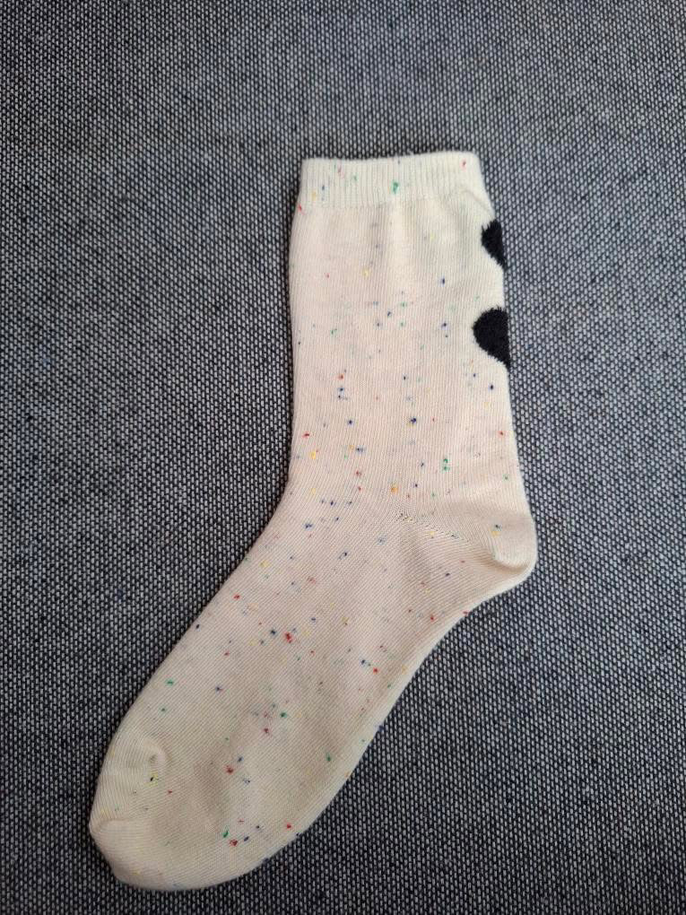 Nouveautés - Chaussettes blanches en coton à motif coeurs