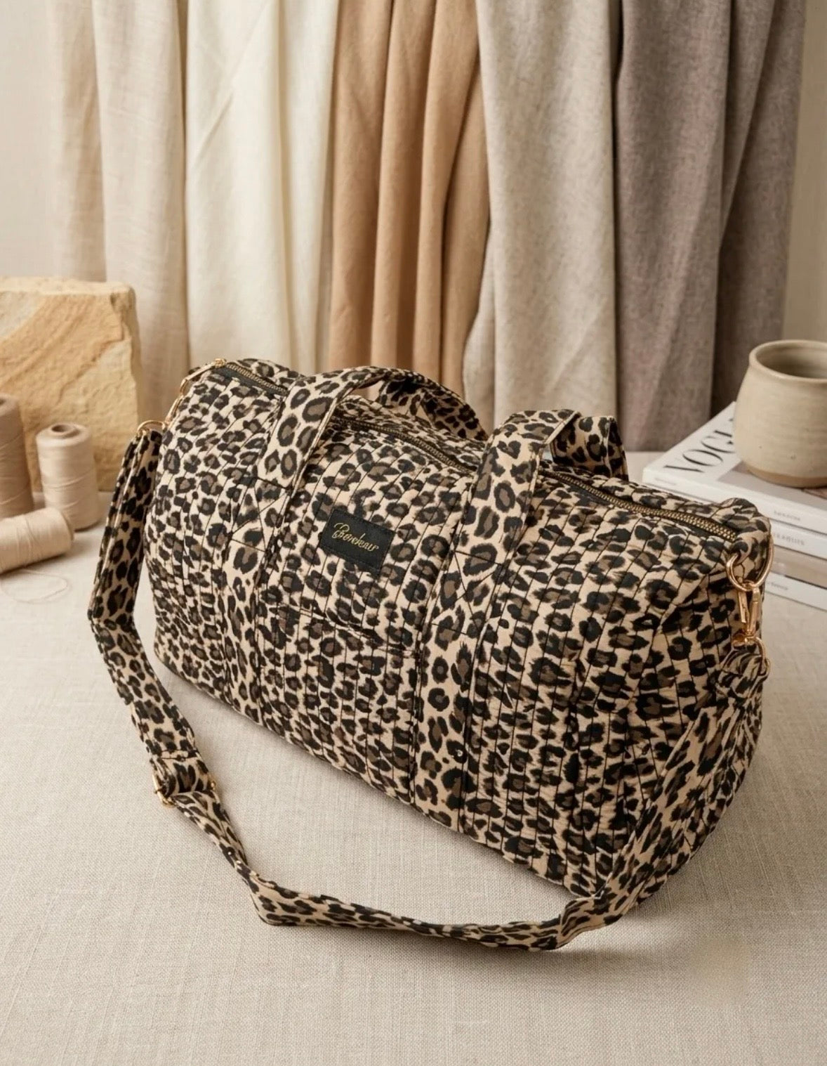 Sac Polochon Léopard Matelassé – Bonheur