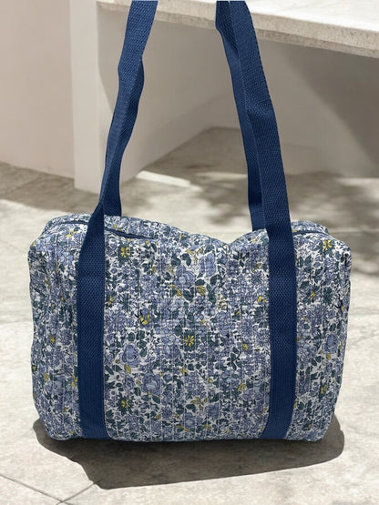 Sac week end voyage coton matelassé liberty bleu marine