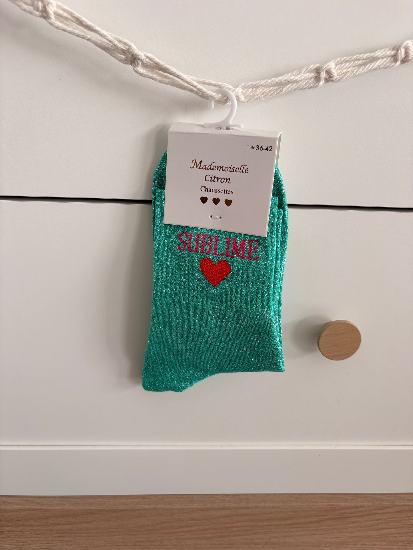 Chaussettes hautes pailletées “Sublime”