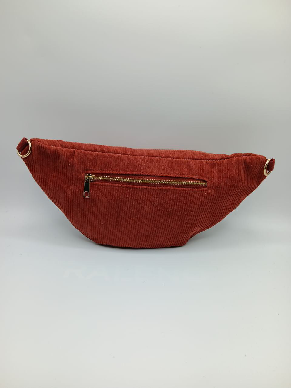 Sac banane velours côtelé terracotta rouille