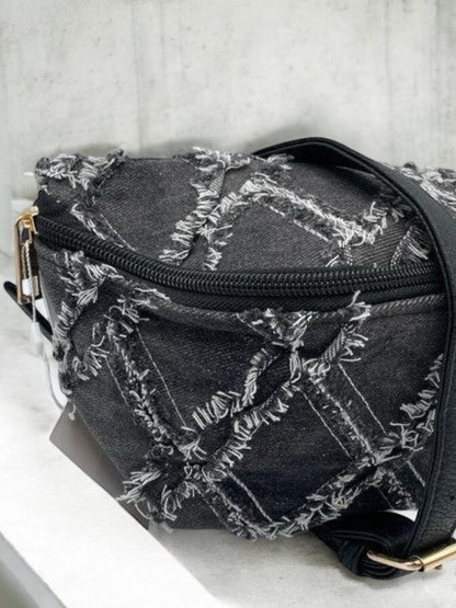 Sac banane en jeans noir