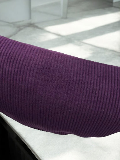 Sac banane velours côtelé 2 poches violet sangle fantaisie