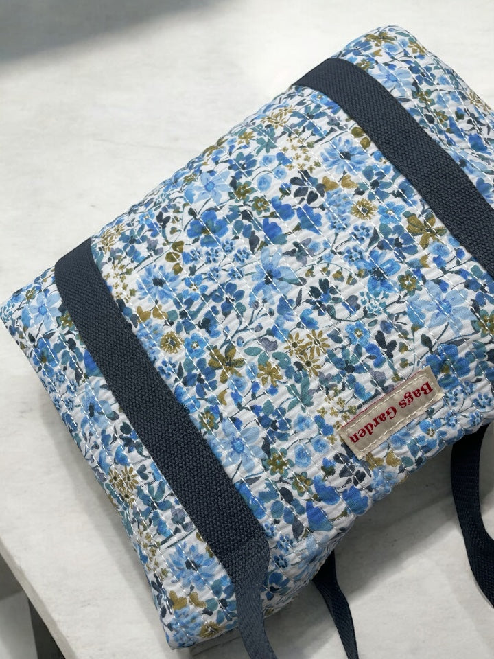 Sac week end voyage coton matelassé liberty bleu foncé