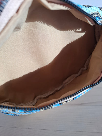 Sac banane en tissu à motif zigzag multicolore