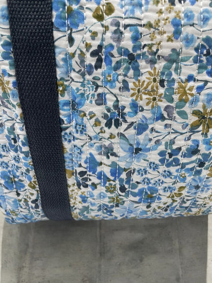 Sac week end voyage coton matelassé liberty bleu foncé