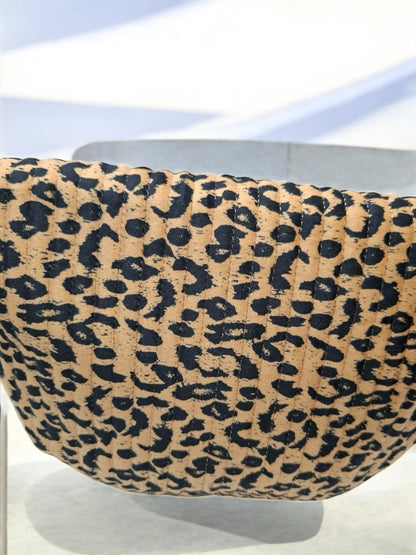 Sac banane en velours côtelé léopard camel noir « La Ptite cachottière »