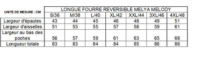 Melya Melody - Manteau long fourré fausse fourrure réversible imperméable noir - Curvy
