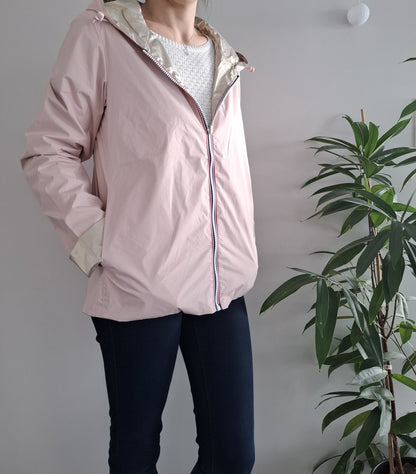 Laura Jo - Imperméable réversible court sans garnissage ouate couleur rose nude/doré