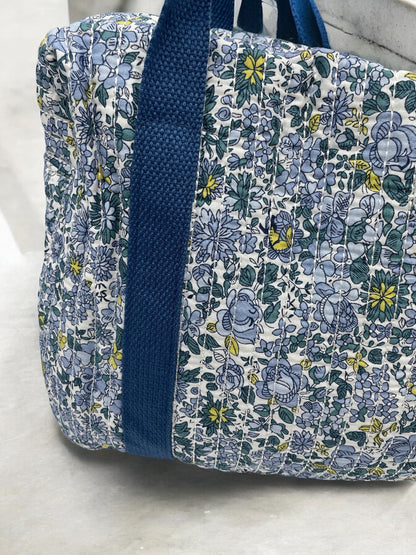 Sac week end voyage coton matelassé liberty bleu marine