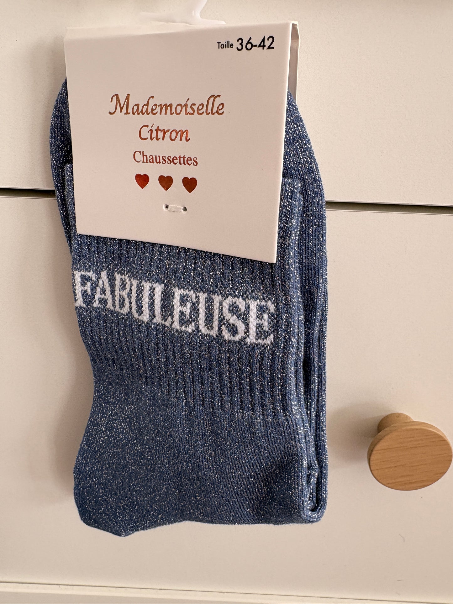 Chaussettes hautes pailletées “Fabuleuse”
