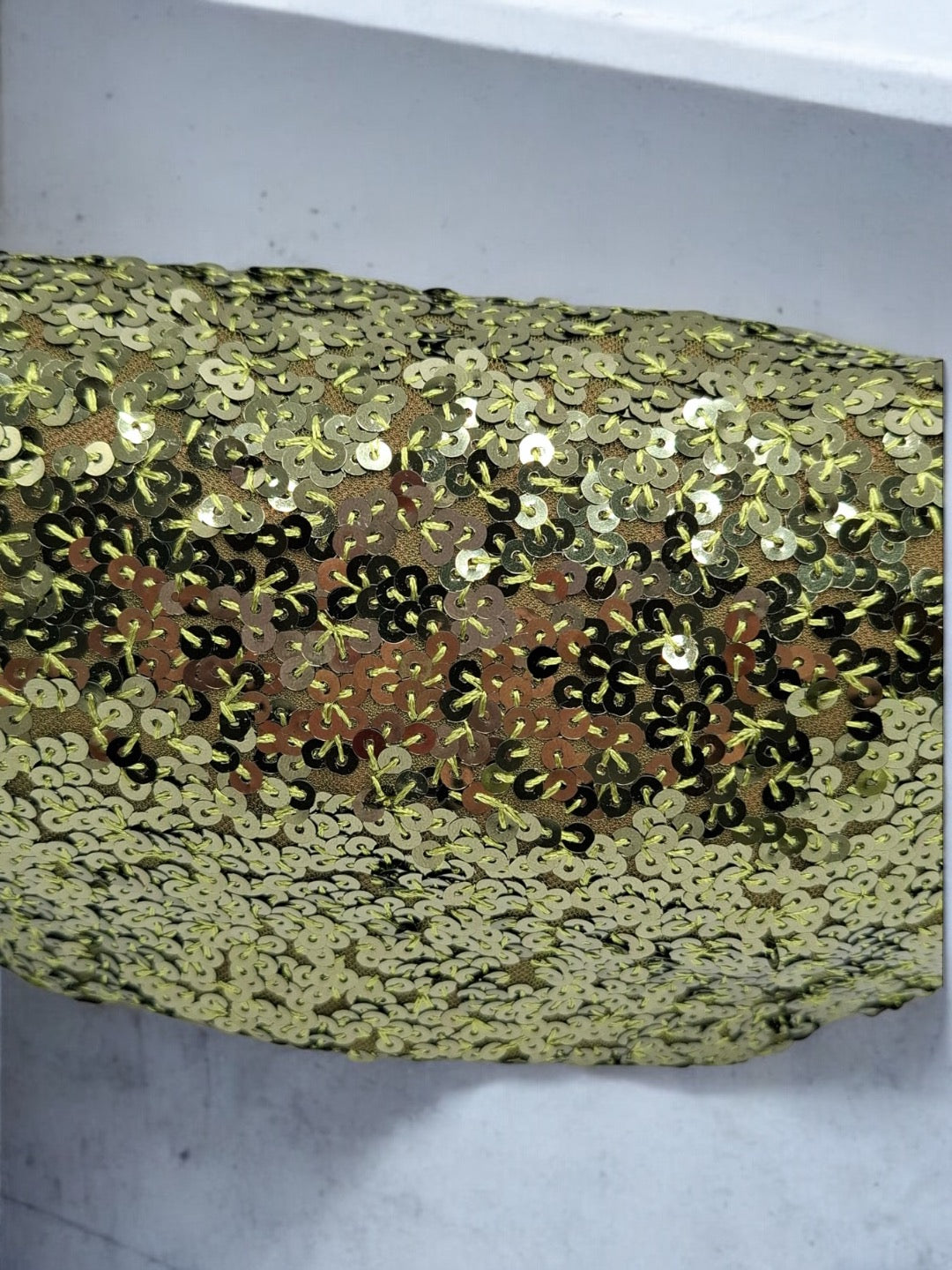 Sac banane tissu et sequins vert kaki