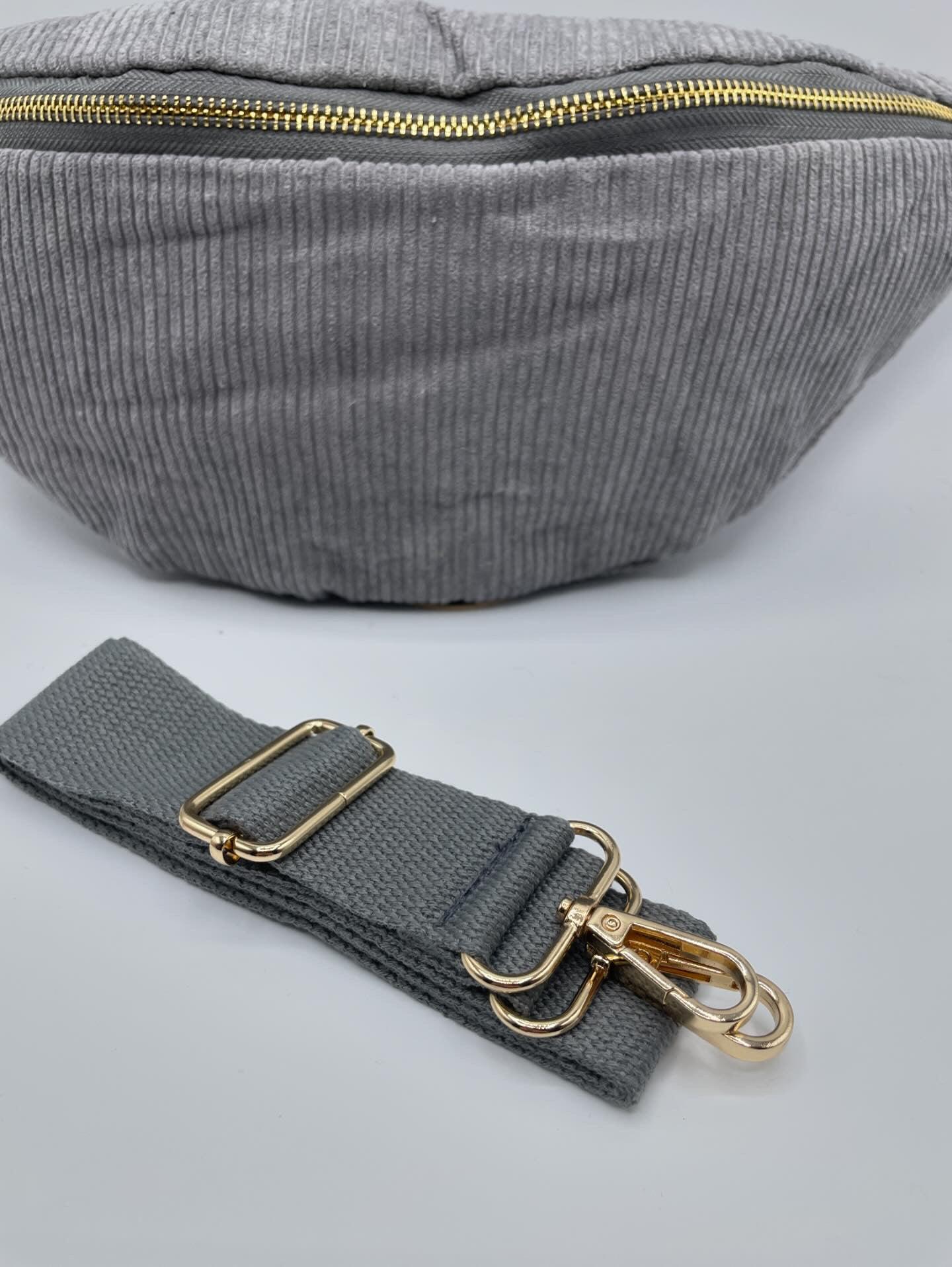 Sac banane velours côtelé couleur gris