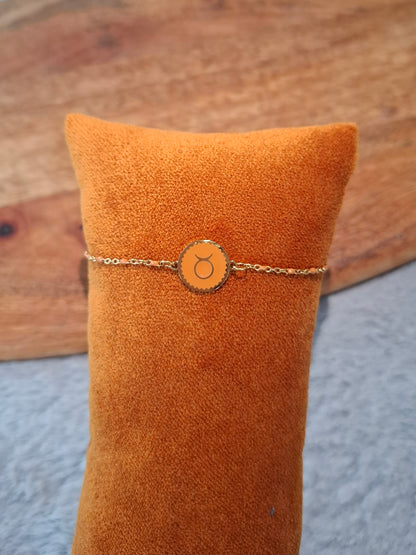 Bracelet à chaîne fine signe astrologique coloré