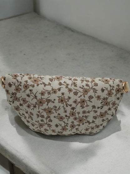 Sac banane coton matelassé liberty motif fleuris beige