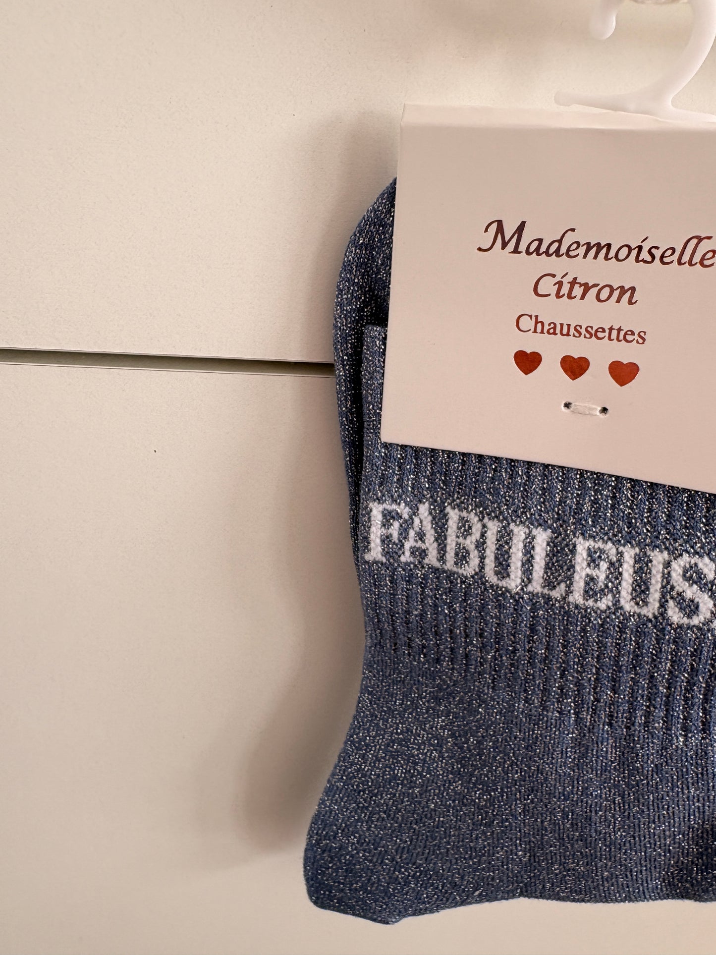 Chaussettes hautes pailletées “Fabuleuse”