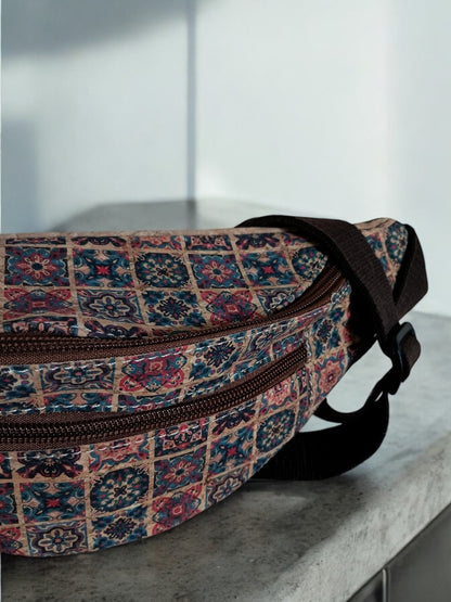 Sac banane en liège motifs « mosaïque » - 2 poches