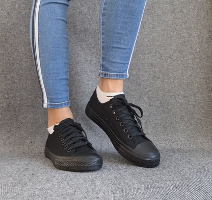 Baskets basses noir type converse