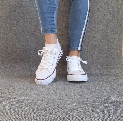 Baskets basses toile blanche style Converse