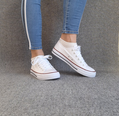 Baskets basses toile blanche style Converse