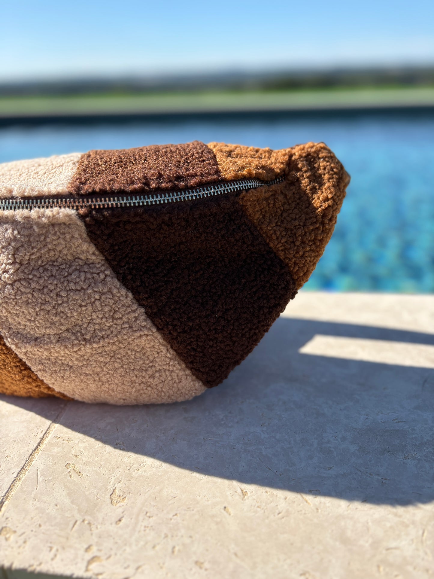 Sac banane XL peluche marron